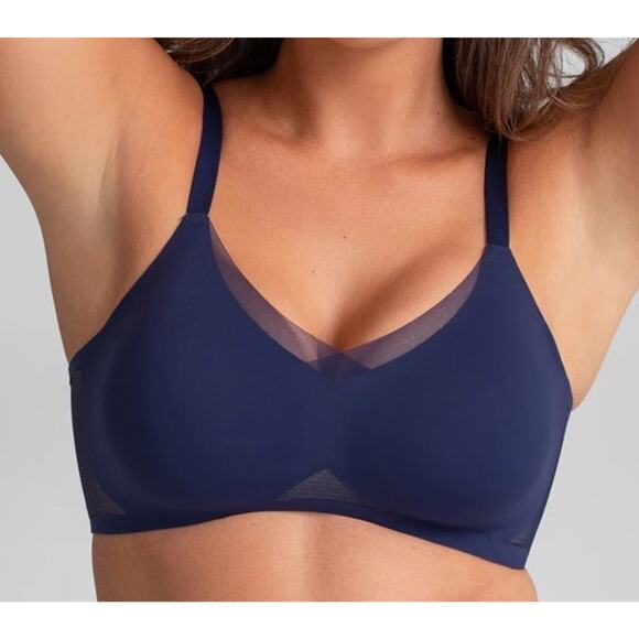 HoneyLove XL Navy Blue Crossover Bra Padded Nude Lining Very Nice - Picture 1 of 6